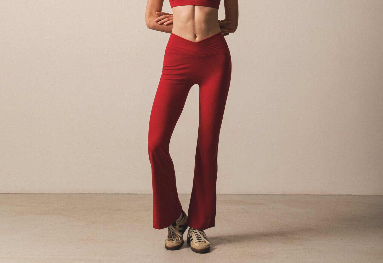 Vesper V-Waist Flare Leggings (Soft Velvet Touch)